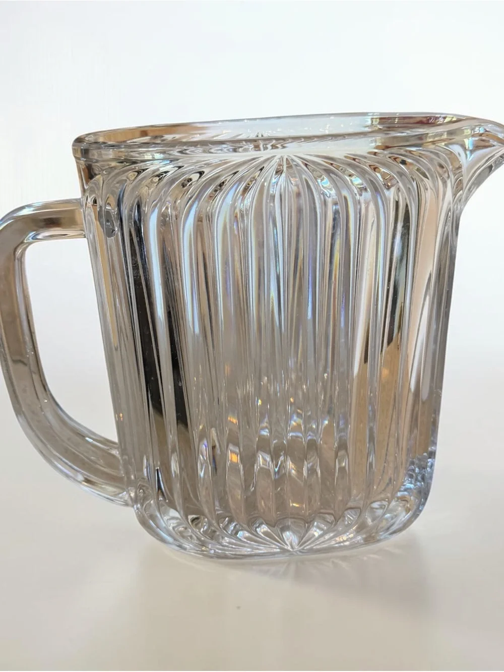 Villeroy & Boch Ribbed Crystal Quadra Art Deco Pitcher 32oz Rare